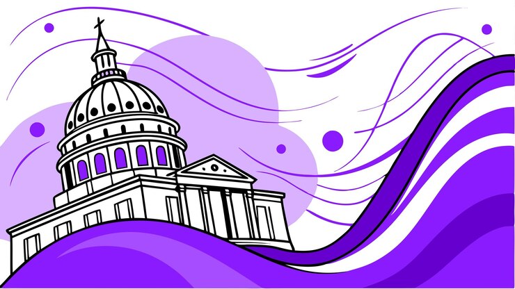 Vector capitol building abstract purple background professional vector illustration high resolution