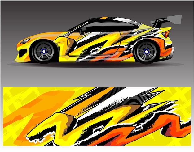 Car decal wrap design vector