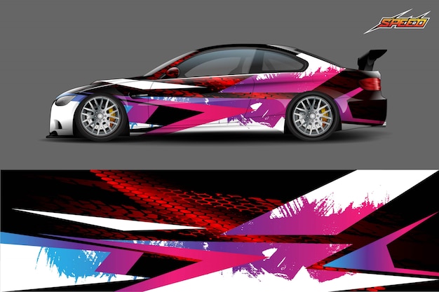 Car decal wrap illustration