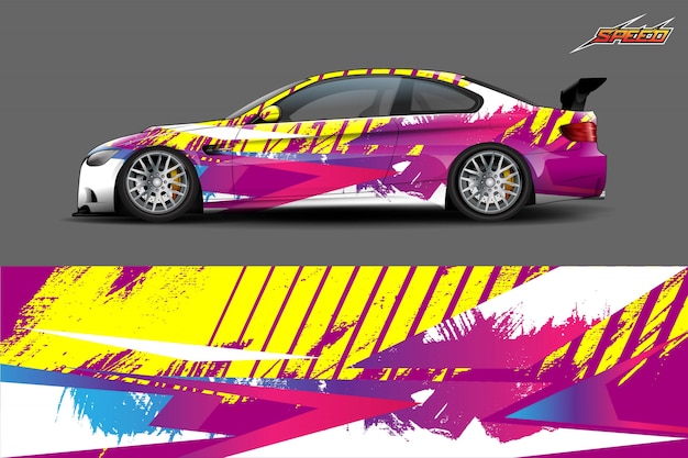 Car decal wrap illustration