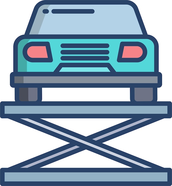 Car liftsolid linear color vector illustration