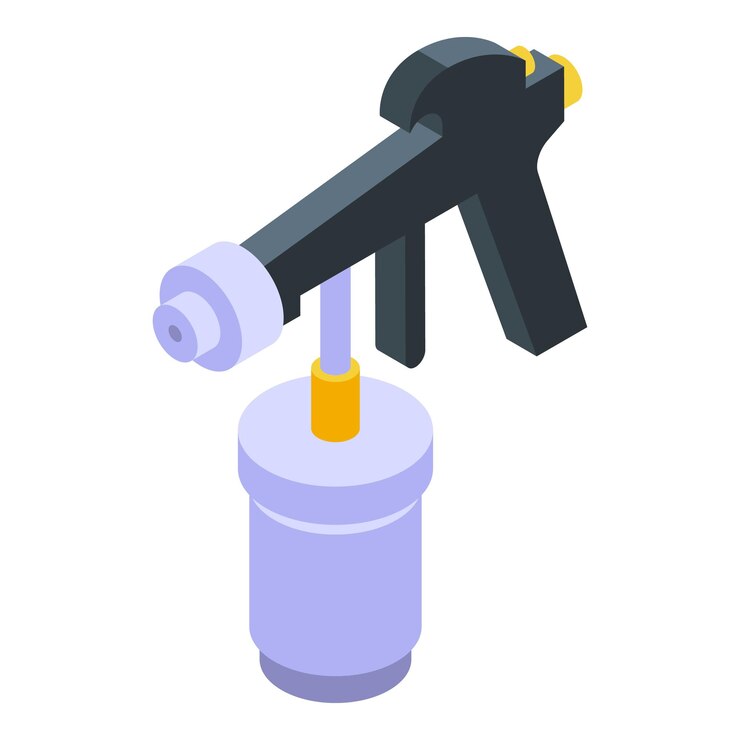 Vector car paint sprayer icon isometric vector service auto body gun