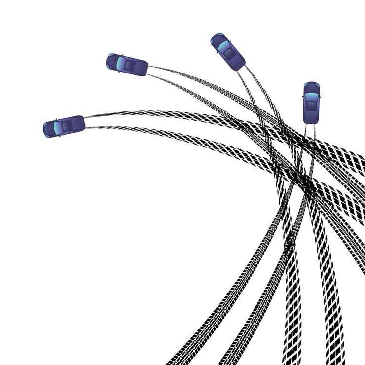 Vector car tire tracks circle