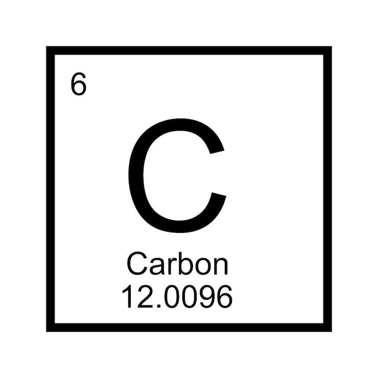 Vector carbon element icon periodic table