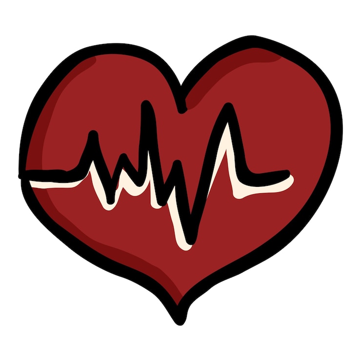Vector cardiology hand drawn doodle icon
