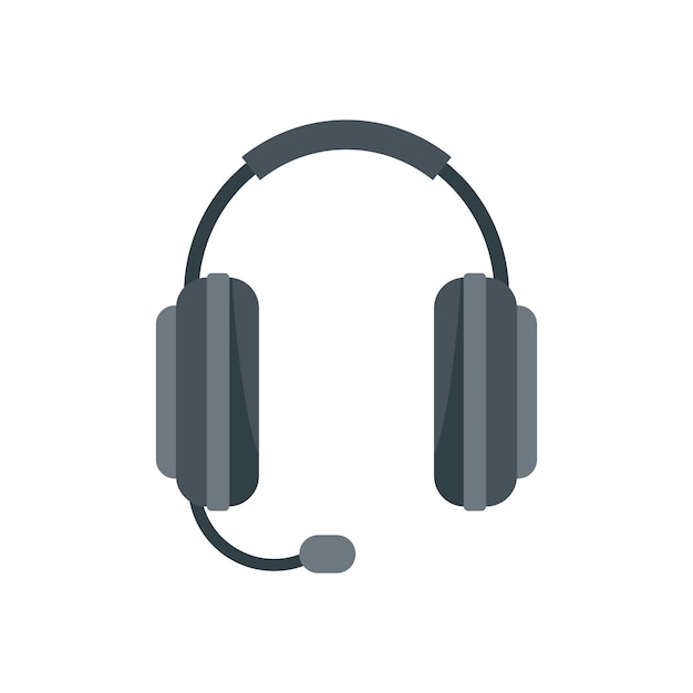 Care headset icon flat vector Gamer microphone Call support isolated