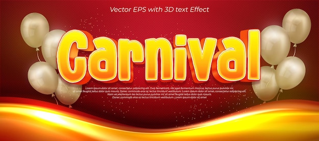 Carnival 3d editable with text effect style