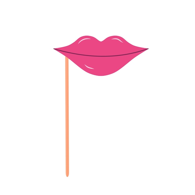 Carnival party mask Lips on stick