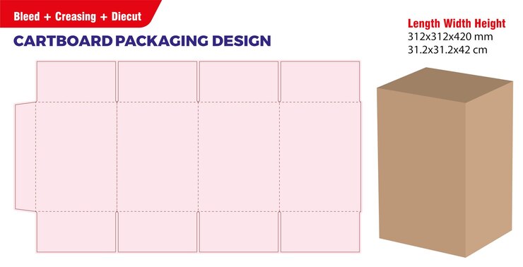 carton box shipping packaging box dieline template