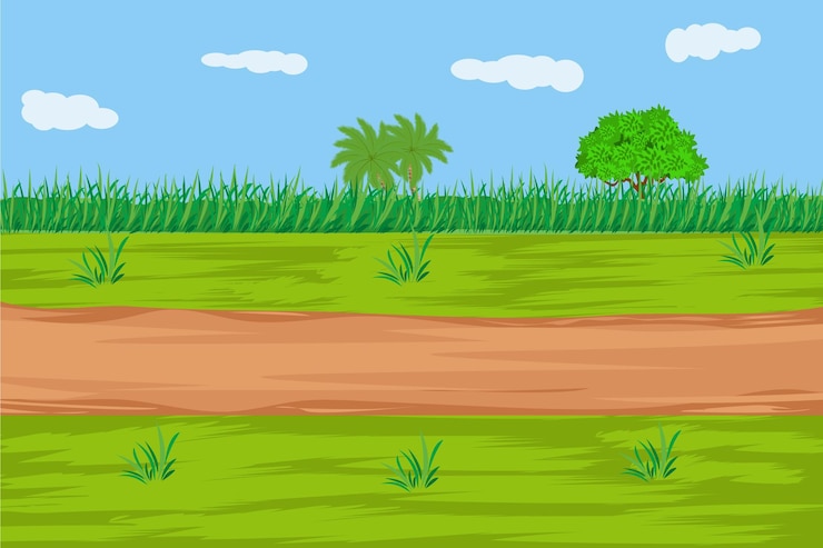 Vector cartoon background grassland