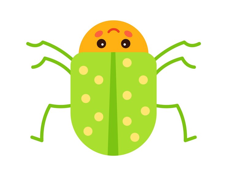 Vector cartoon bug childish insect vector illustration