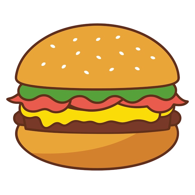 cartoon burger vector isolated illustration