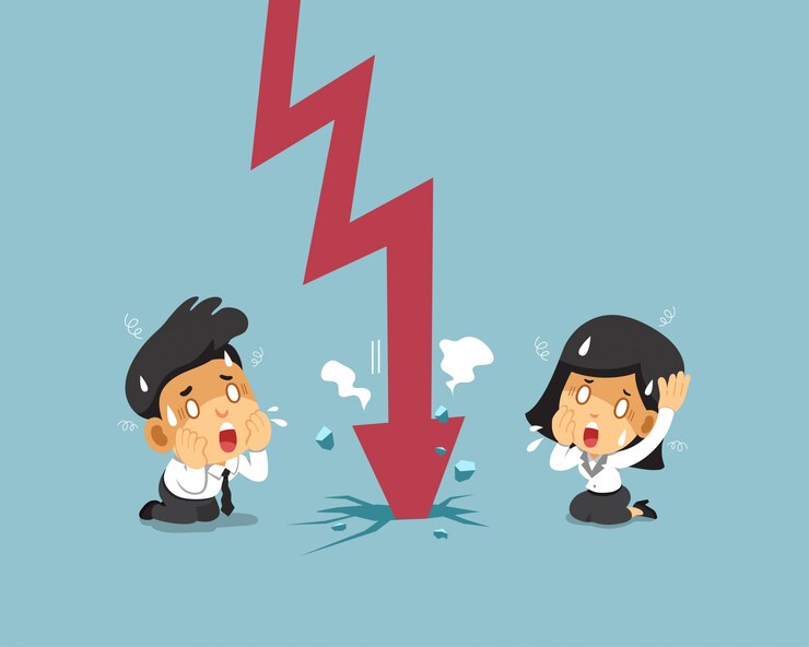 Vector   cartoon business team with red arrow