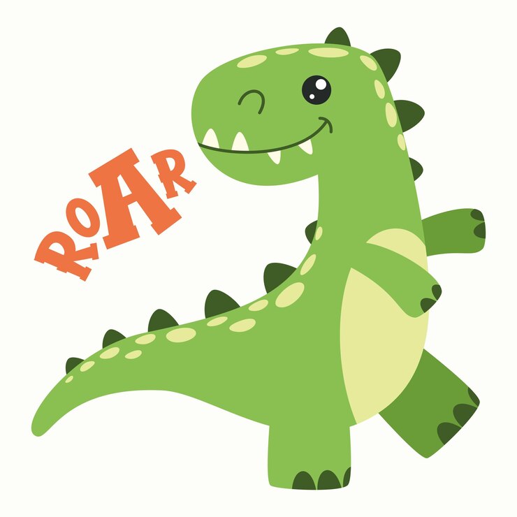 Vector cartoon drawing of a dinosaur