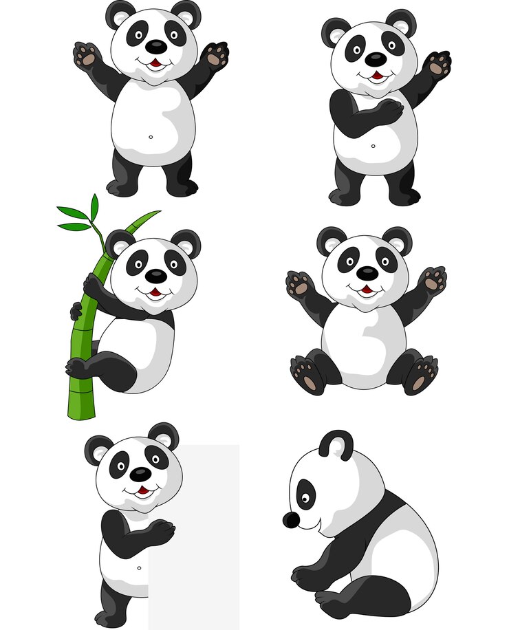 Vector cartoon funny panda