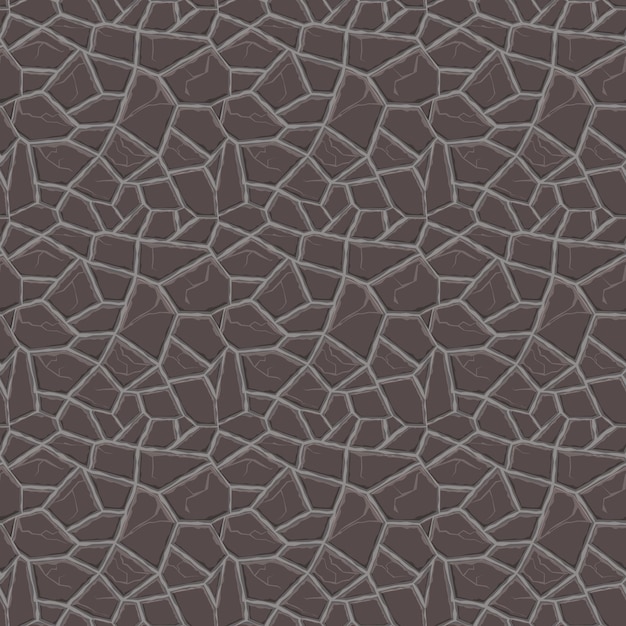 Cartoon game texture rocks dirt and ground surface seamless pattern Game asset background