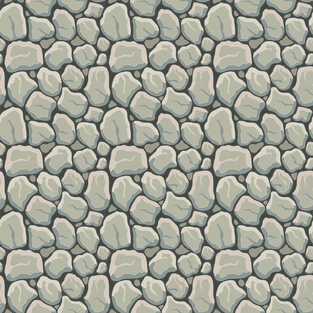 Cartoon game texture rocks dirt and ground surface seamless pattern Game asset background
