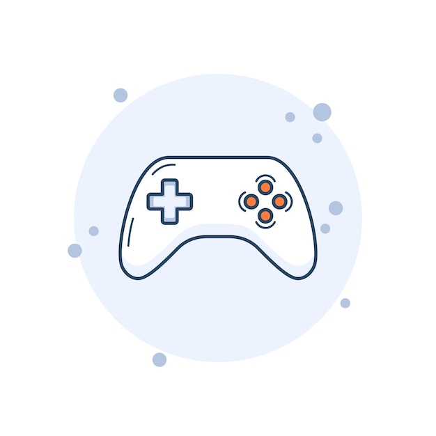 cartoon gamepad icon vector illustration joystick on bubbles background controller sign concept