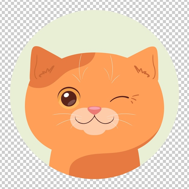 Cartoon ginger cat is winking Funny and playful cat Vector illustration