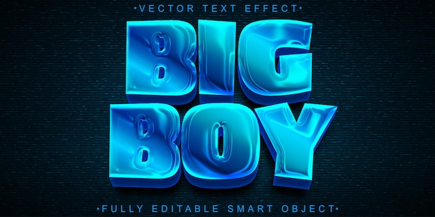 Cartoon Golden Big Boys Vector Editable Text Effect Template