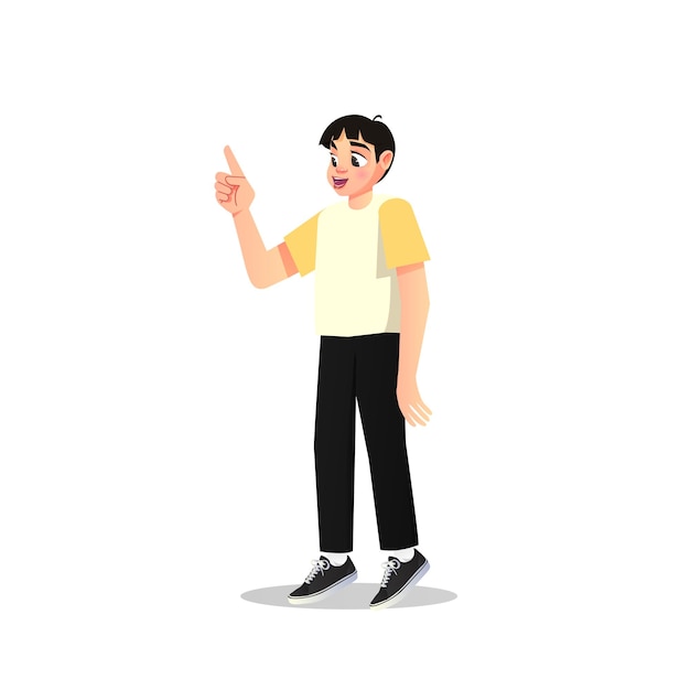 Cartoon illustration of a boy with casual style