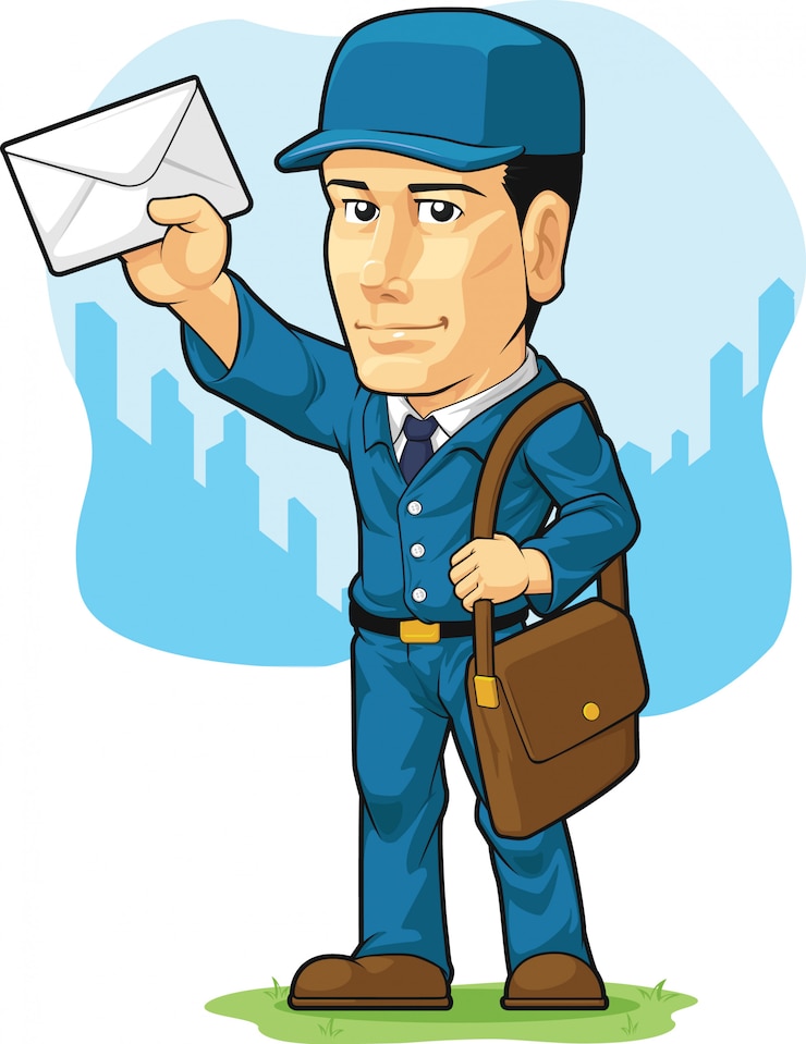 Vector cartoon of postman or mailman