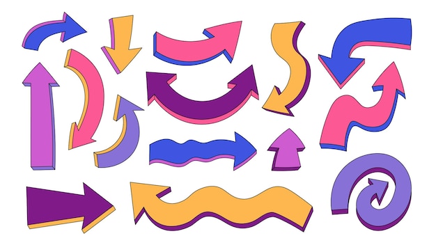 Cartoon Playful Arrows set
