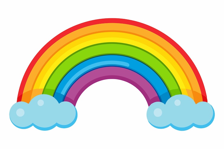 Vector cartoon rainbow vector on white background