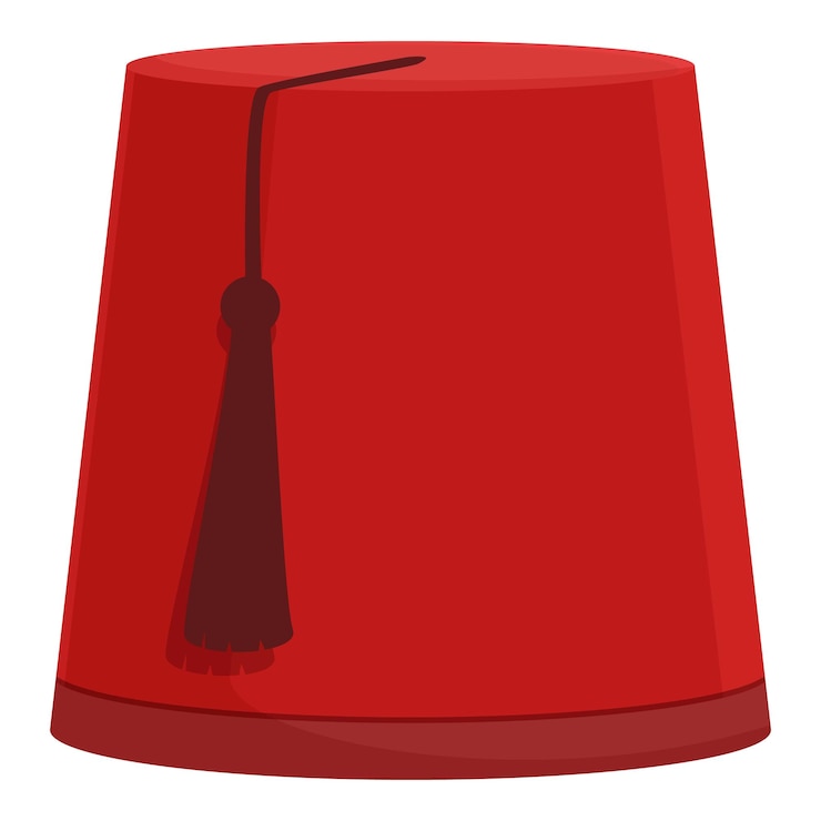 Vector cartoon red fez hat illustration