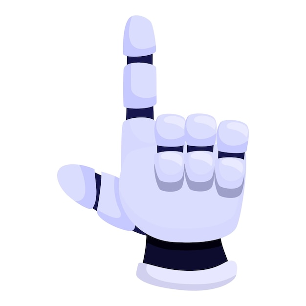 Cartoon robot hand pointing up with index finger
