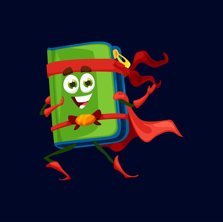 Vector cartoon school pencil case superhero character