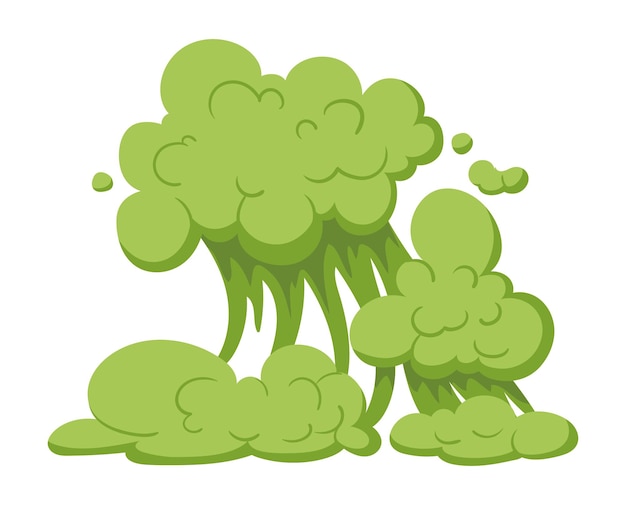 Cartoon smoke cloud Comic flat vector illustration Smoke explosion cloud on white