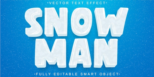 Cartoon Snowman Vector Fully Editable Smart Object Text Effect