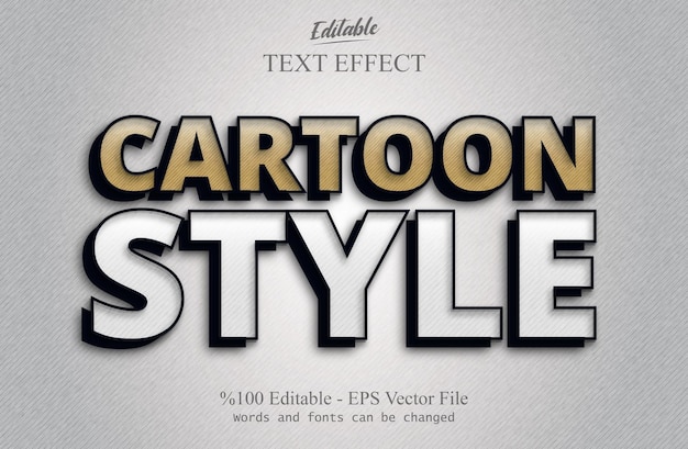 cartoon style editable text effect with white background