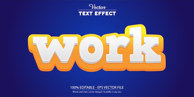 Cartoon text effect editable white and orange color text style