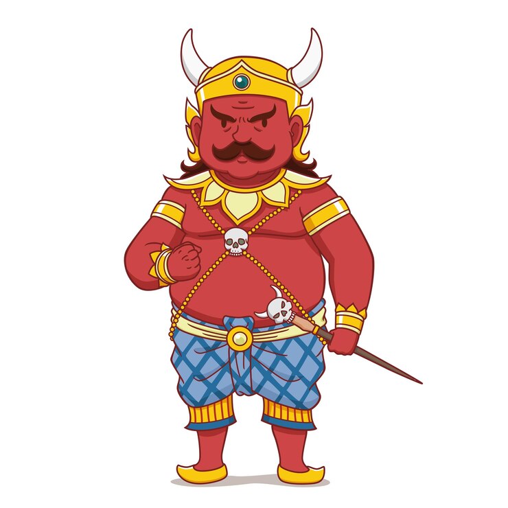 Vector cartoon thai god of death