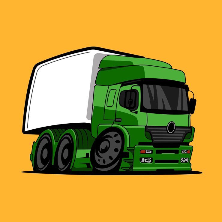 Vector cartoon truck illustration flat vector