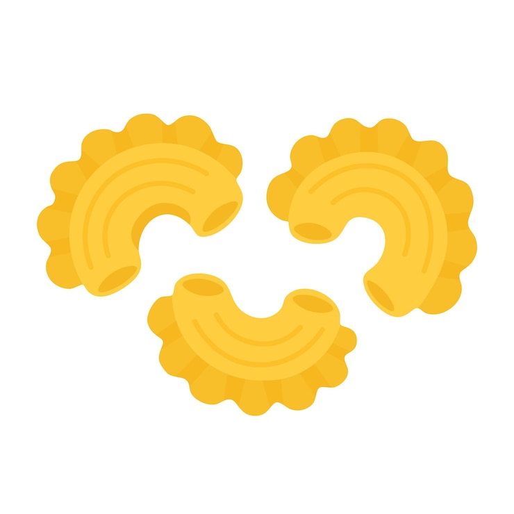 Vector cartoon vector of italian mafaldine corte pasta cute flat illustration of curled pasta type