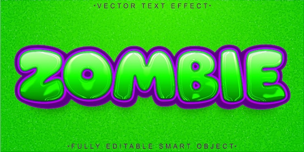 cartoon zombie vector fully editable smart object text effect
