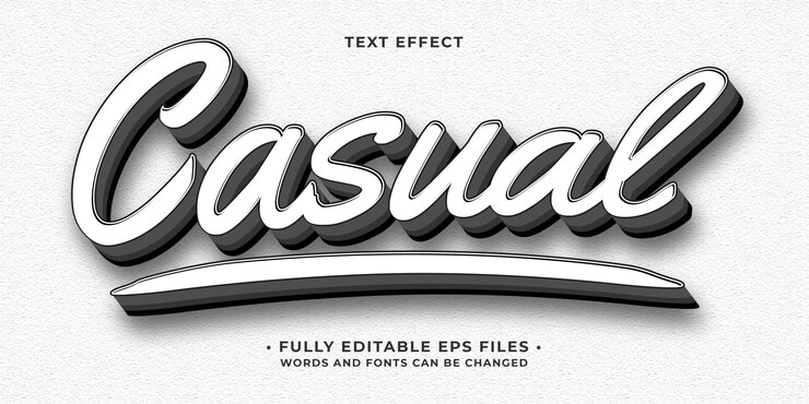 Vector casual minimalist white text effect editable eps cc