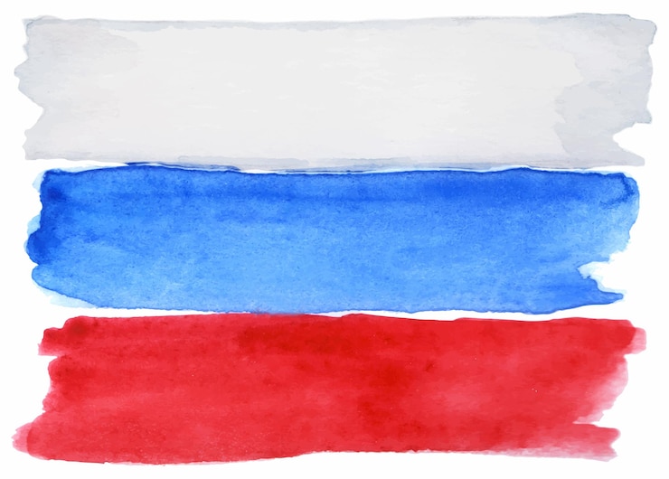 Vector cat air bendera rusia tiga 3 warna vektor terisolasi