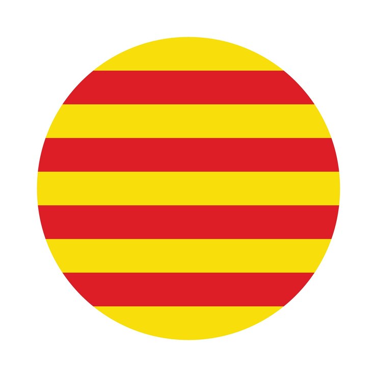 Vector catalonia circle flag icon digital vector illustration