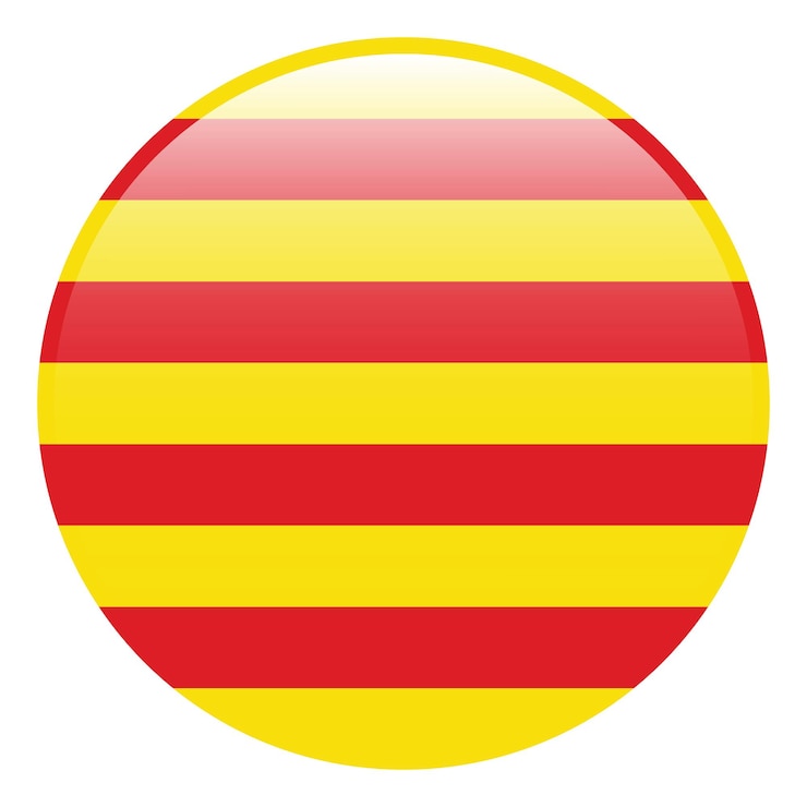 Vector catalonia circle flag logo icon computer vector illustration
