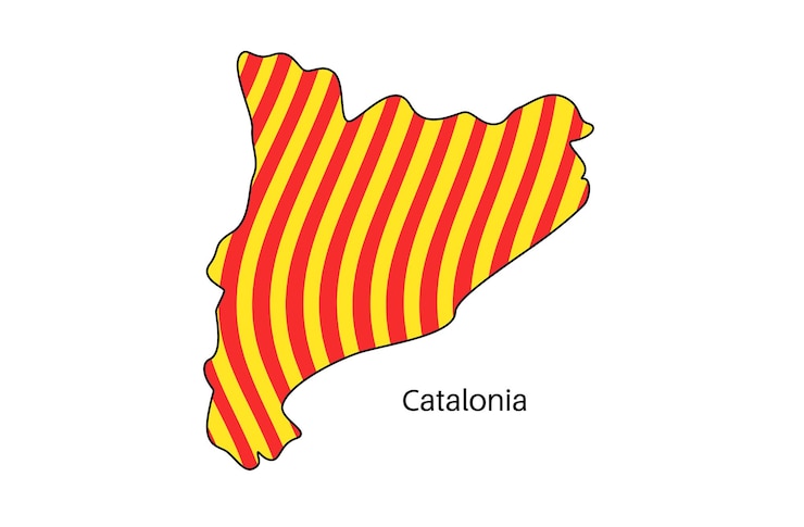 Vector catalonia map poster