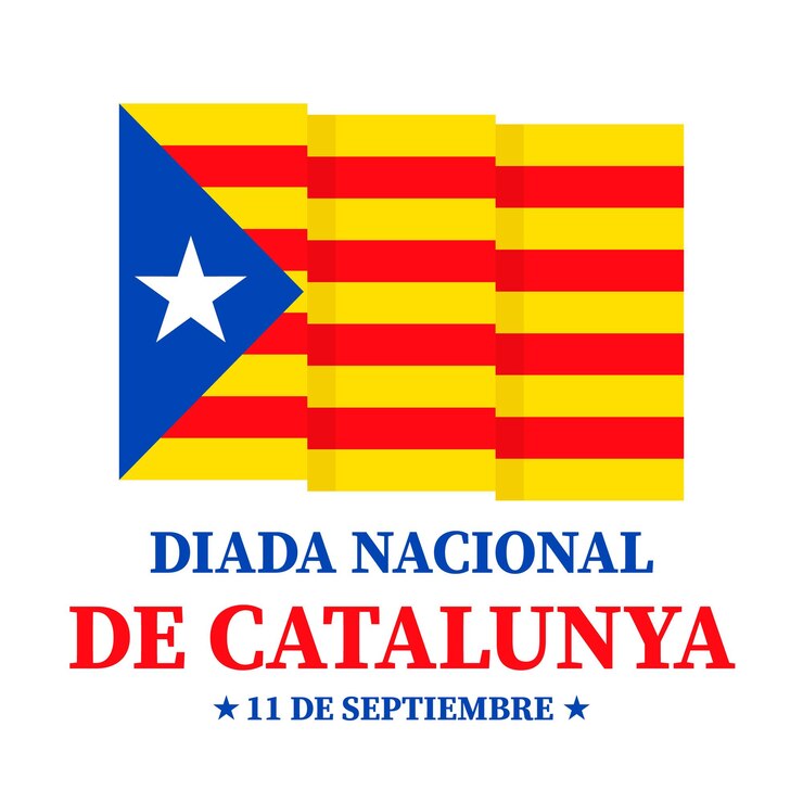 Vector catalonia national day typography poster in spanish holiday on september 11 vector template for banner flyer greeting card etc