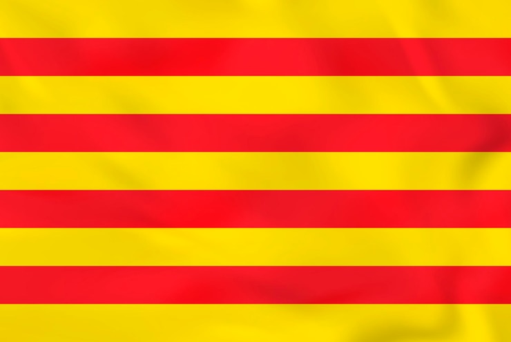 Vector catalonia waving flag catalonia national flag background texture