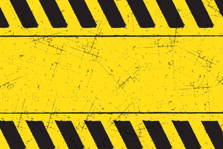 Vector caution warning grunge style yellow and black stripes background