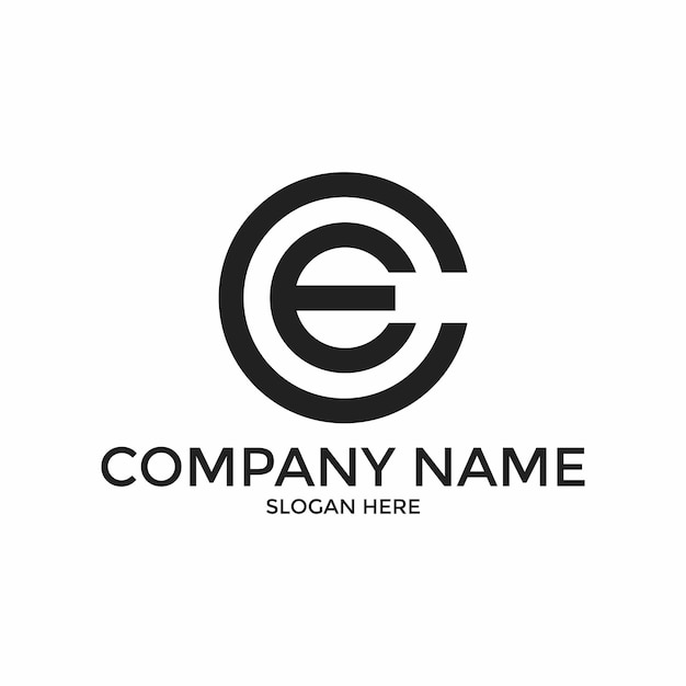 CE EC Abstract initial monogram letter alphabet logo design