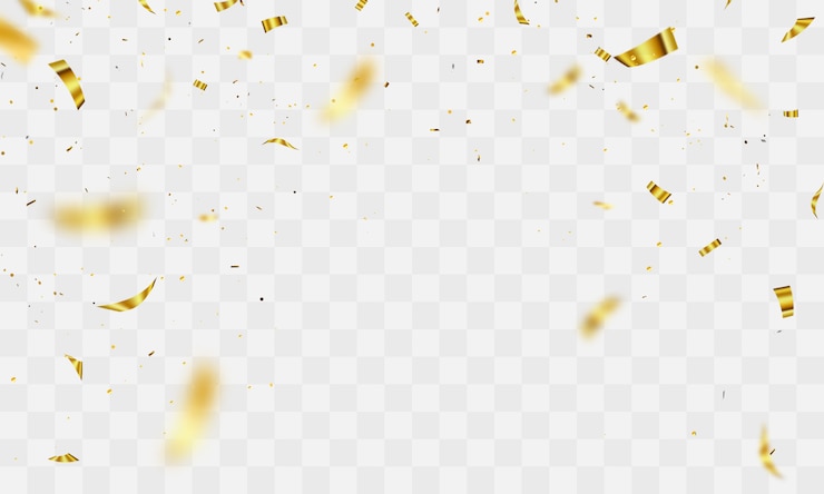 Vector celebration background template with confetti gold ribbons. luxury greeting rich card.
