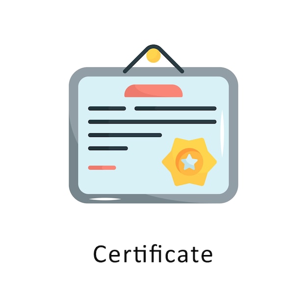 certificate vector flat icon design illustration symbol on white background eps 10 file